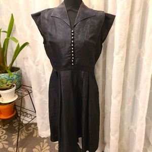 Vintage black cocktail dress with jewel buttons